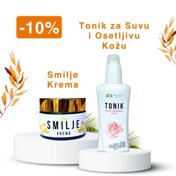 Krema od Smilja + Tonik Ruža – Suva i Osetljiva Koža